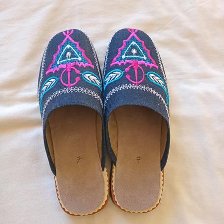 صابو نسائي من قماش الجينز المطروز, التوصيل بالمجان.