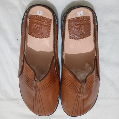 صابو رجالي من الجلد البني الفاتح الأصلي, التوصيل مجاني.