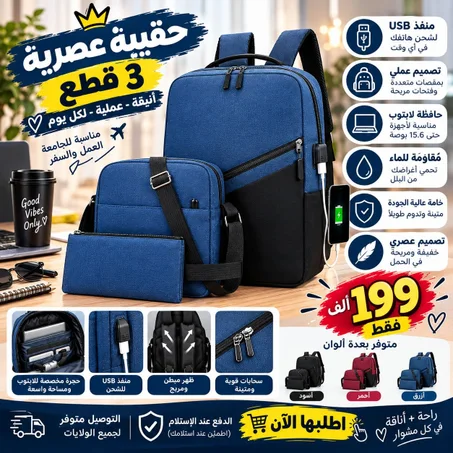 حقيبة عصرية 3 قطع
