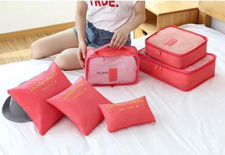 .منظم أغراض السفر 6 قطع .متوفرة في عدة الوان