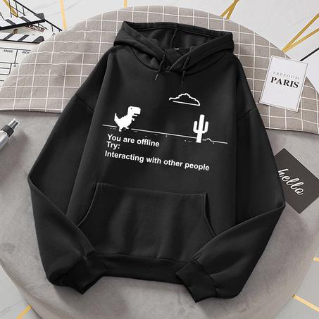 OFFLINE CAPUCHE NOIR 100% COTTON