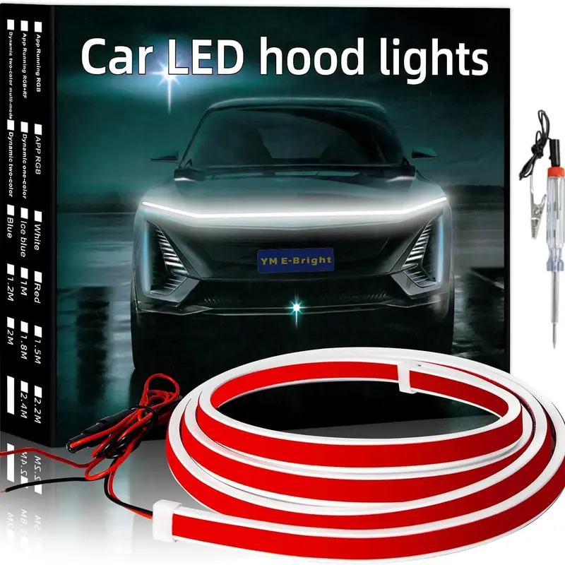 Bande lumineuse LED pour capot de voiture Flexible et imperméable-universels