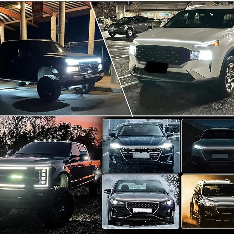 Bande lumineuse LED pour capot de voiture Flexible et imperméable-universels