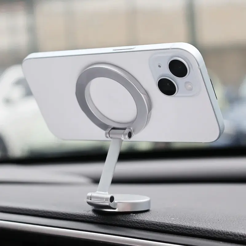 Support de téléphone portable magnétique pliable en alliage de zinc pour voiture