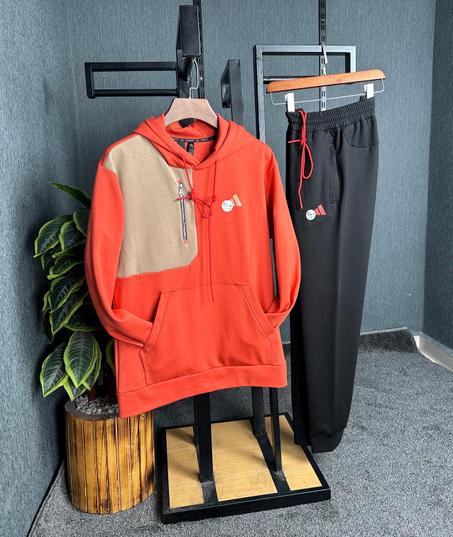 Ensemble ADD  Capuche Orange Vif & Pantalon Noir