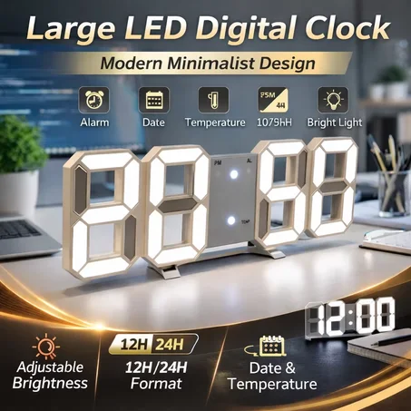 Horloge numérique LED 3D