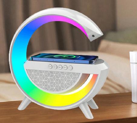 مكبر صوت وشاحن الهاتف لاسيلكي مع أضواء ليد بعدة مزايا