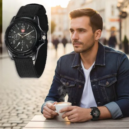 Stylish Wristwatch - BLACK