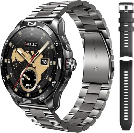 ساعة كيسليكت سمارت اكتور، شاشة ال تي بي او اموليد مقاس 1.6 انش، مزودة بنظام تحديد المواقع، مكالمات ونصوص عبر البلوتوث، 150 وضع رياضي، مراقب للصحة واللياقة والنوم، مقاومة للماء حتى 5 ايه تي ام