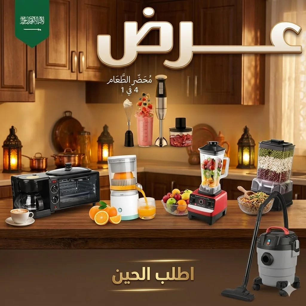 عرض مكنسة كهربائية 3 في 1 جاف ورطب ونفخ ضمان عامين 10 لتر + ميكروويف وقلاية وصانعة قهوة 3 في 1 + الخلاط الألماني الأصلي مع مطحنة بضمان 6 شهور +العصارة الكهربائية بضمان عامين +  محضر الطعام (خ