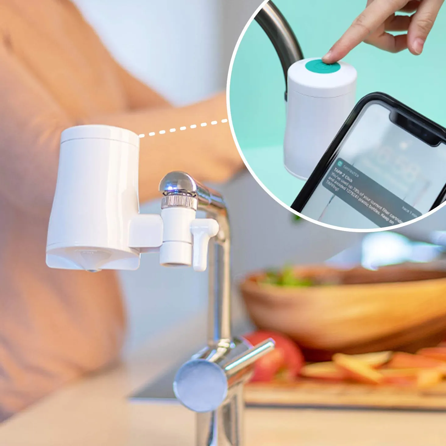TAPP 2 Click Bluetooth – فلتر مياه ذكي للحنفية من TAPP Water Pack Starter