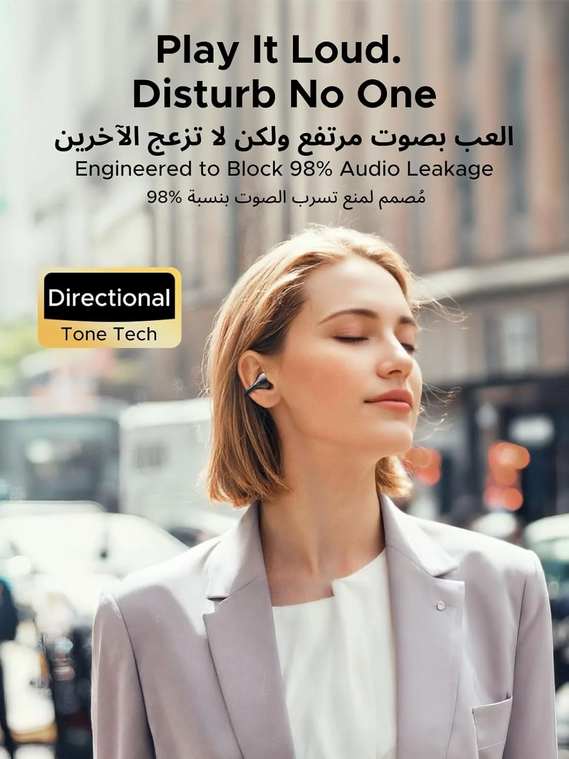 سماعات أذن يوجرين ClipBuds، سماعة مزودة بـ4 ميكروفونات Clear Call سماعه على الأذن اللاسلكية بتقنية بلوتوث 6.0، مع تحكم بالتطبيق واللمس، الوزن الخفيف، IPX5، وقت 30 ساعة، متوافقة مع iOS وأندروي