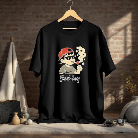 T-shirt Nike – Bad Boy "Just Do It" – Design Streetwear avec Sucette Fumeuse