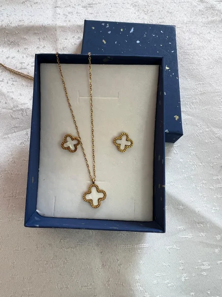 Collier et boucle d'oreille en acier inoxydable Élégance au Quotidien