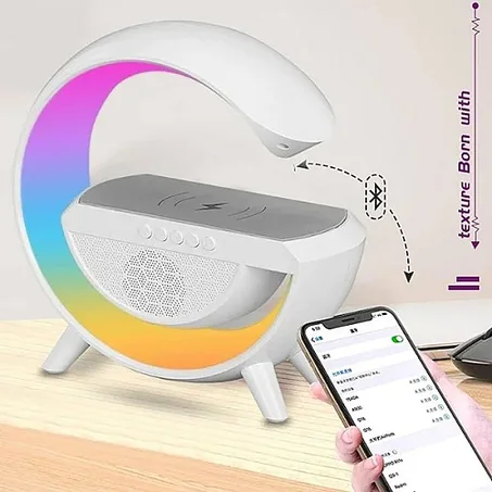 Baffle et chargeur smartphones sans Fil avec jeux de lumière