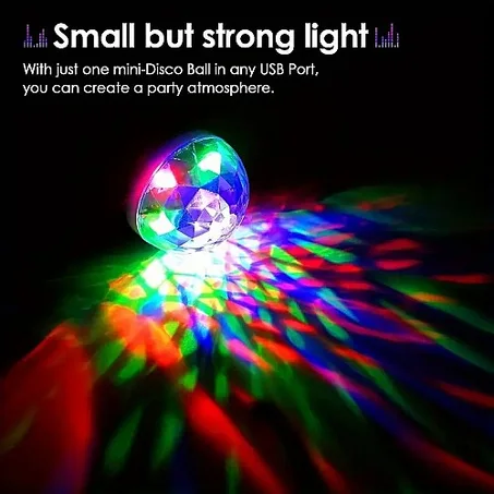 Mini lampes disco USB avec 3 adaptateurs pour fêtes