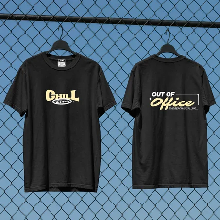 Chill Office Tee — Black and white