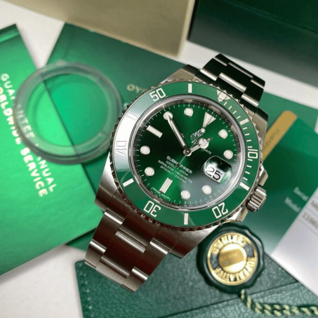 ساعة Rolex Submariner Full Silver Green Dial High Quality Swiss Automatic Watch جودة عالية