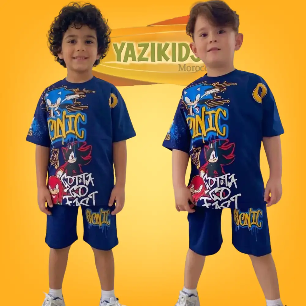 Ensemble Sonic flash pour enfants (T-shirt + Short)