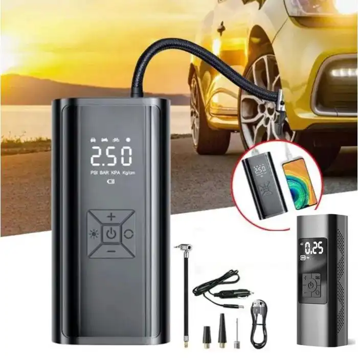 المنفاخ الذكي المطور 2 في 1: رفيقك المثالي في كل رحلة 🚗