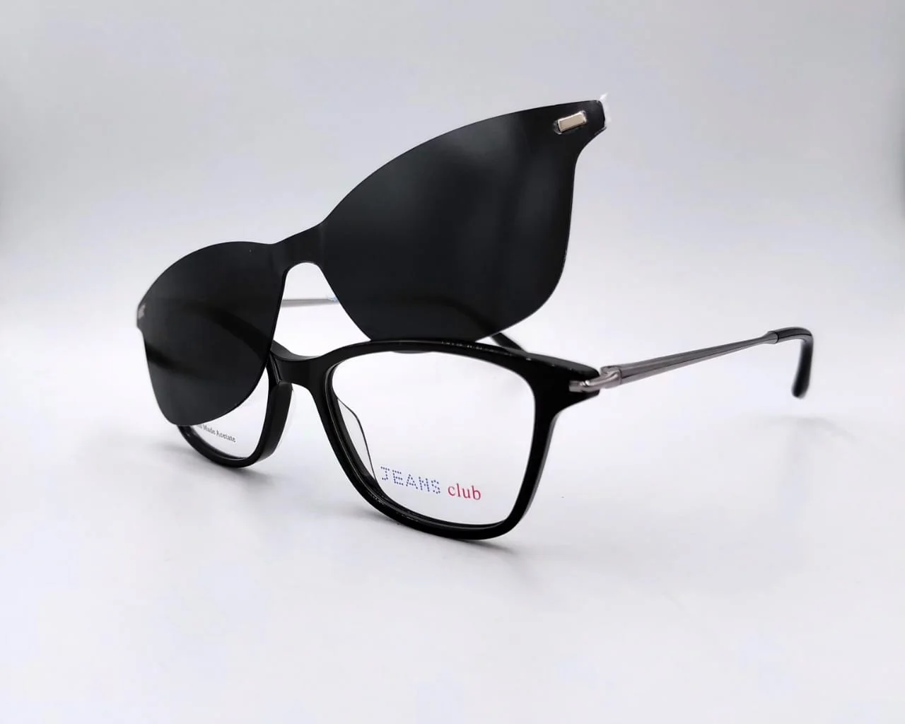 Monture clip‑on Noir Rectangulaire Métal