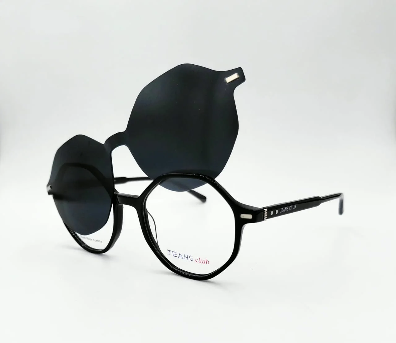 Monture flip‑up Noir Rectangulaire Angulaire