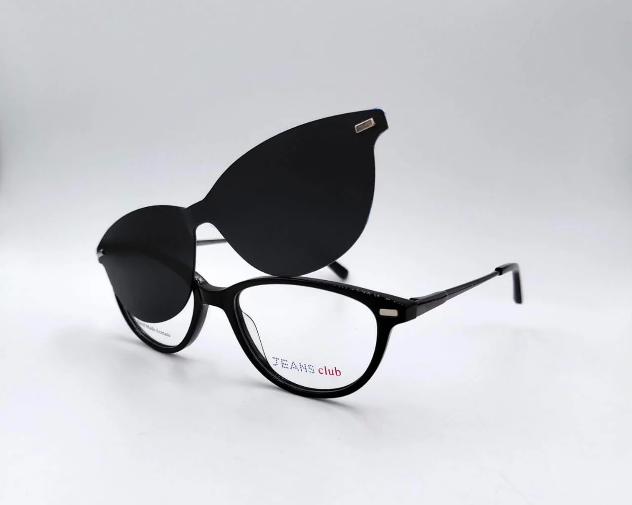 Monture flip‑up Noir Cat‑Eye