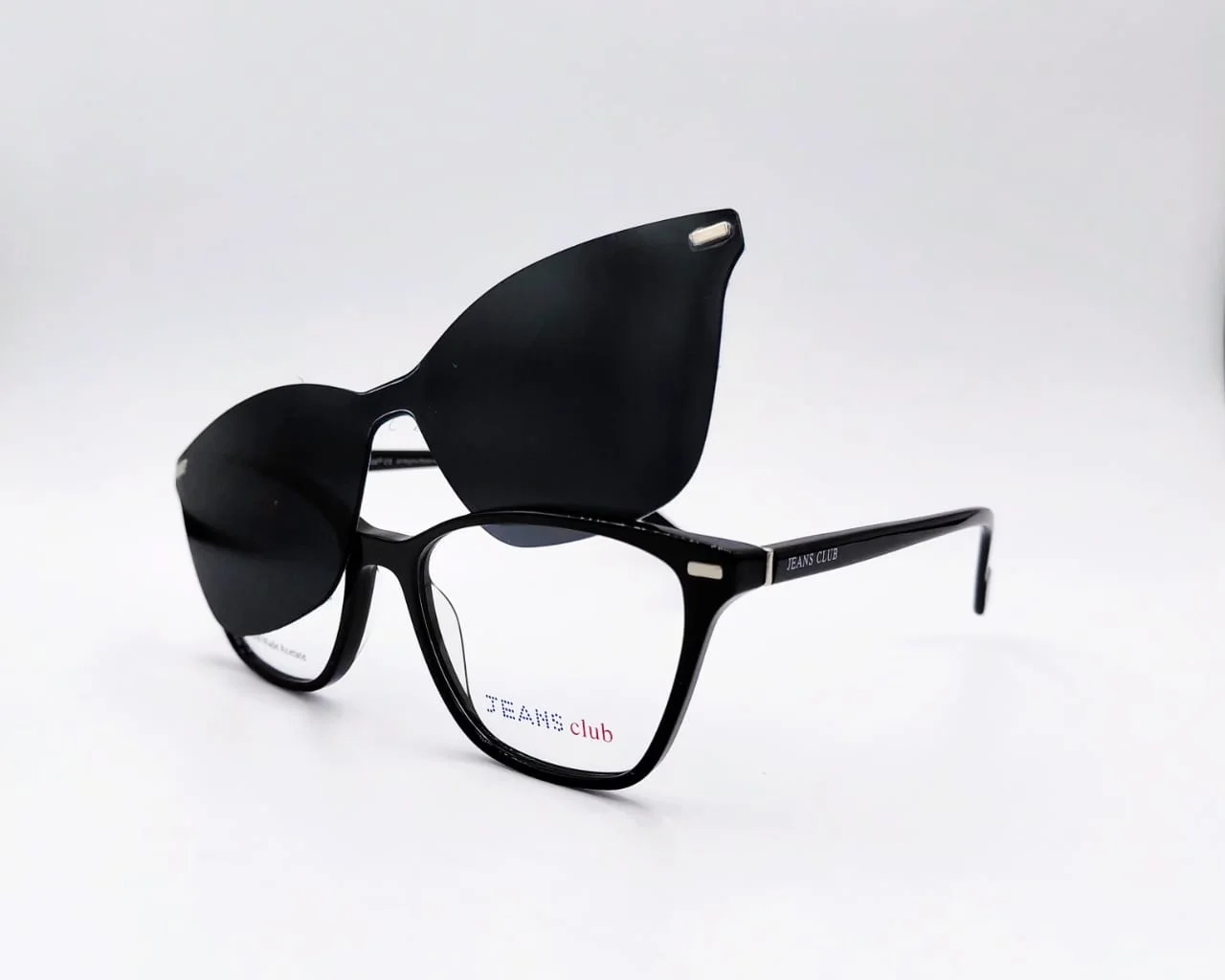 Monture clip‑on Noir Rectangulaire