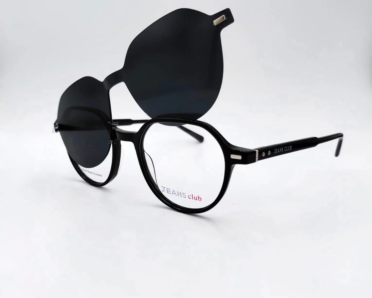 Monture clip‑on Noir Rond