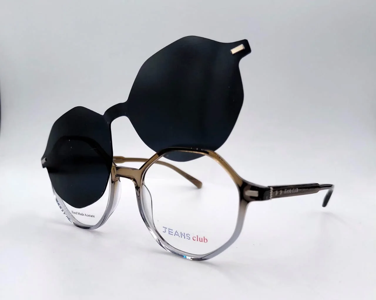 Monture clip‑on marron dégradé