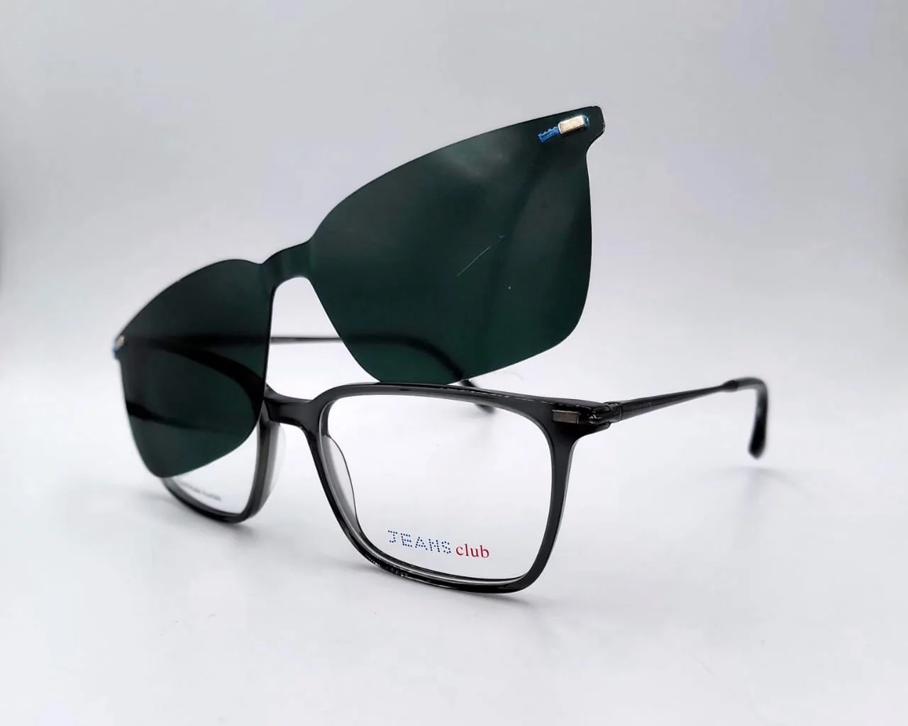 Monture clip‑on Noir Rectangulaire