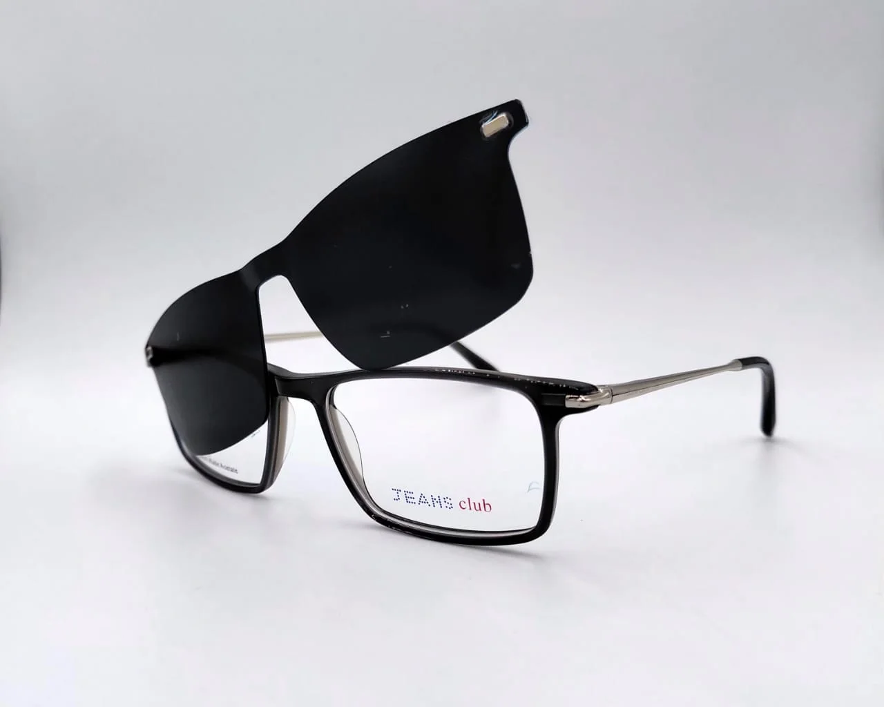 Monture clip‑on Noir Rectangulaire Métal