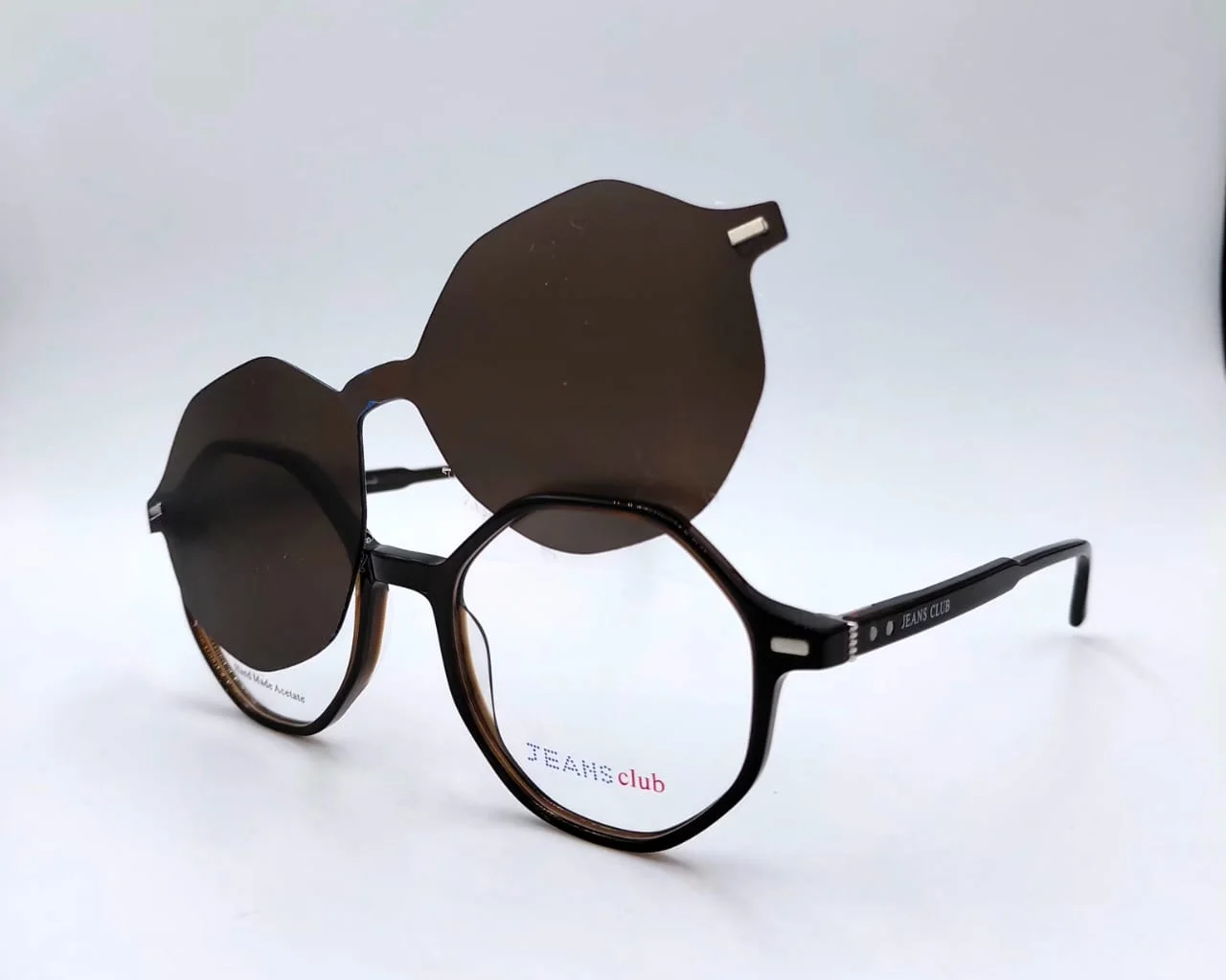 Monture clip‑on Noir Géométrique