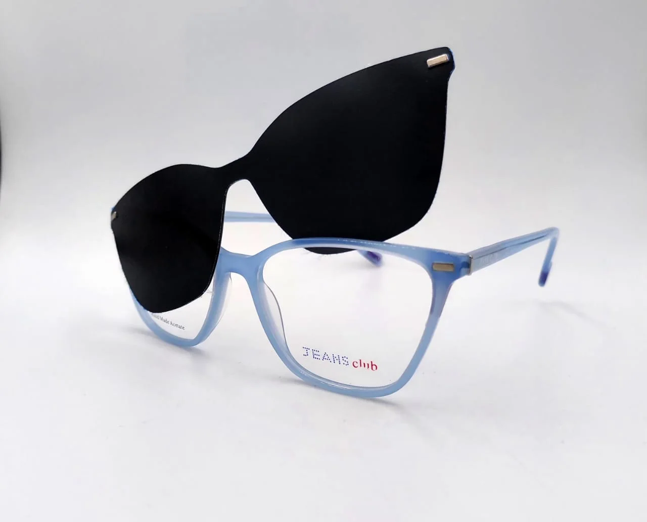 Monture flip‑up Bleu Transparent