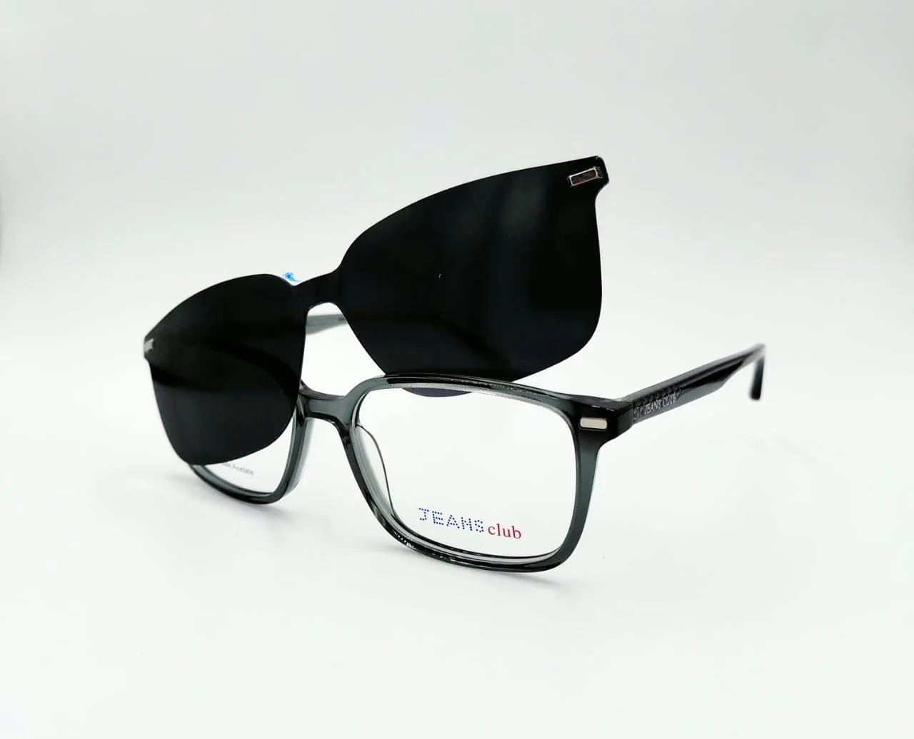 Monture clip‑on Noir Rectangulaire