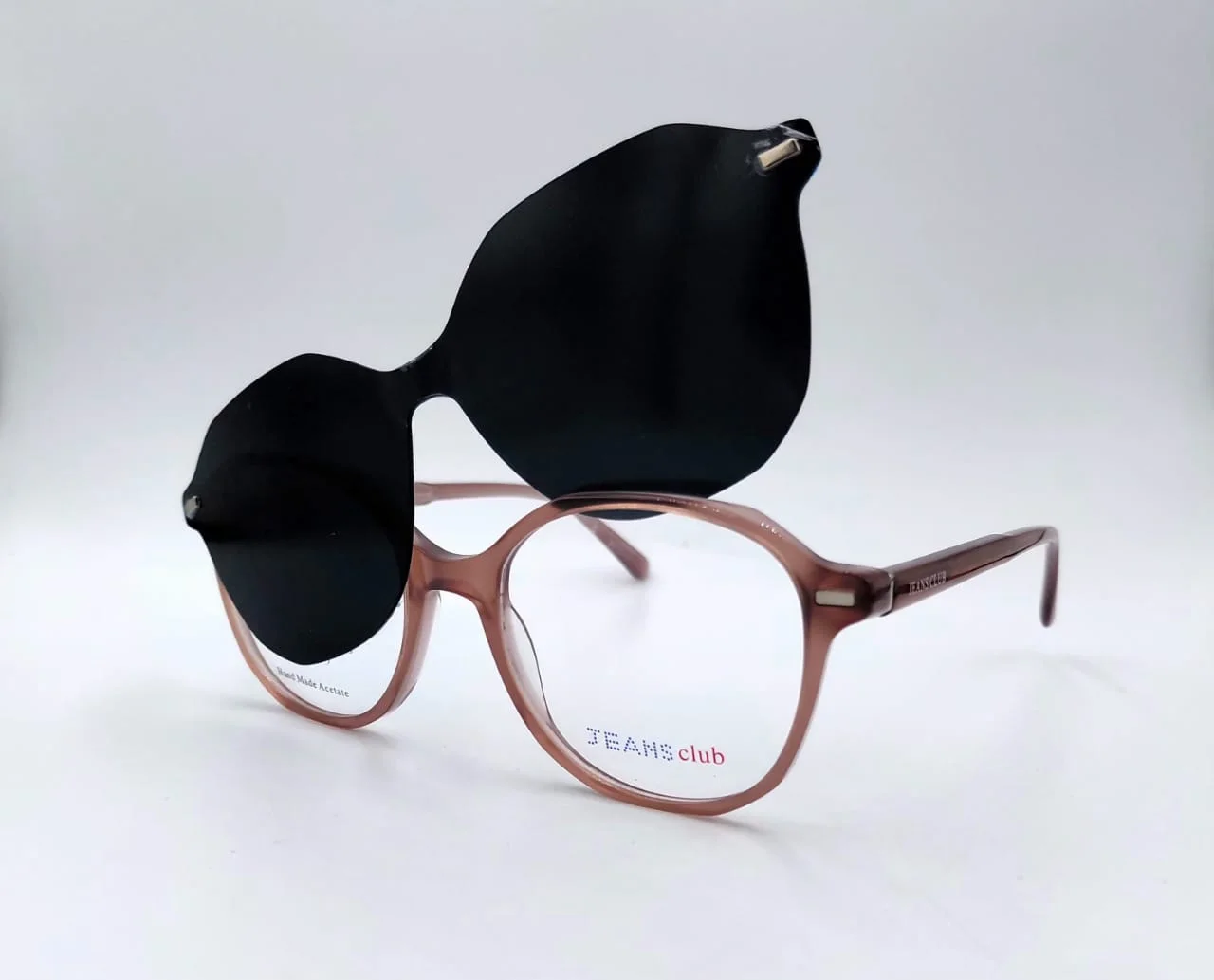 Monture clip‑on Brun Transparent Asymétrique