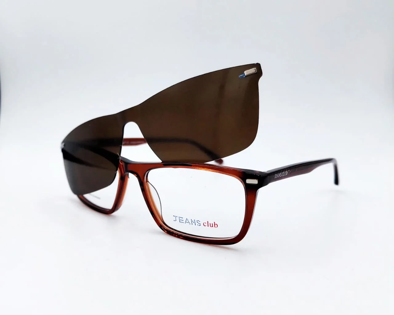 Monture clip‑on Brun Rectangulaire