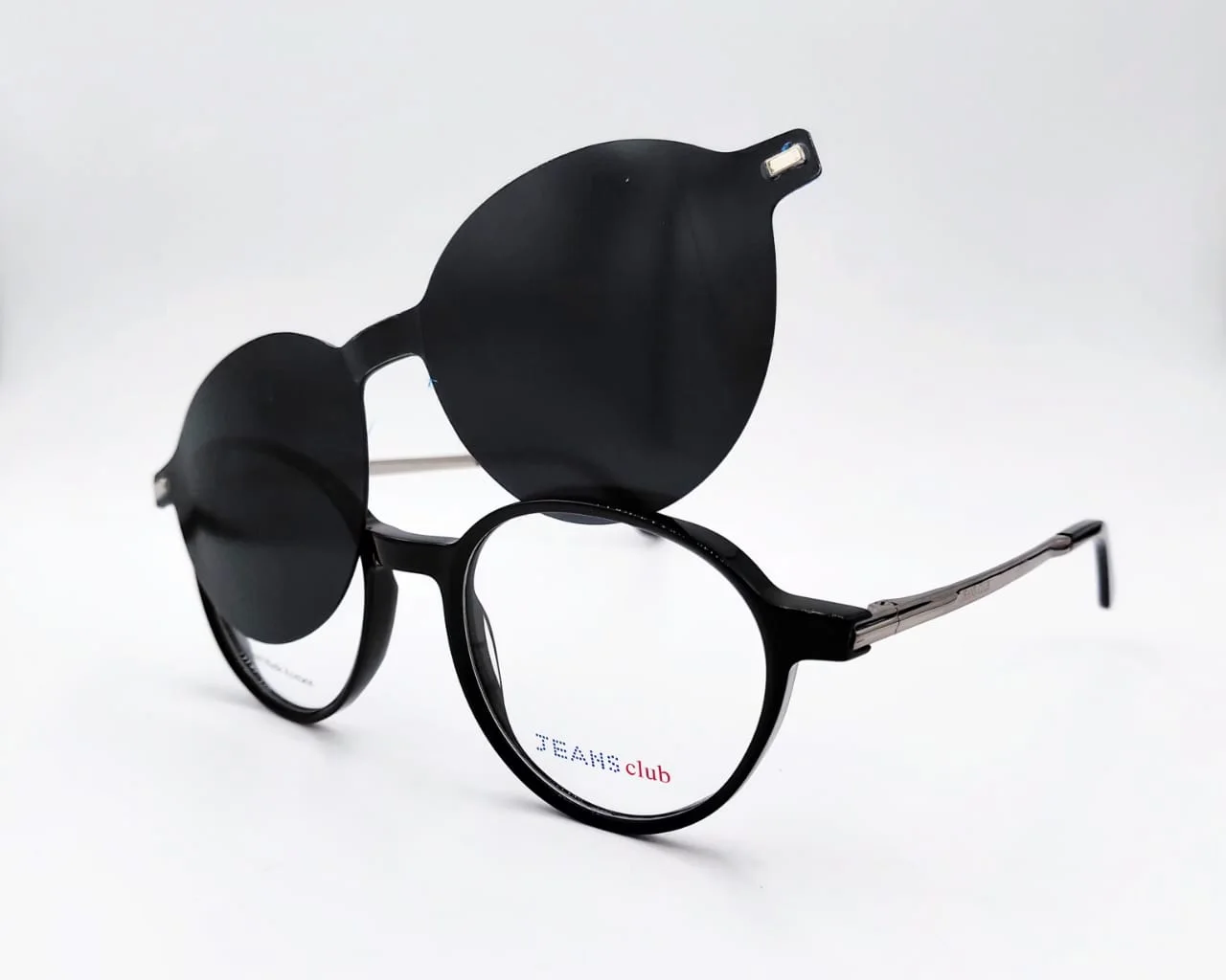 Monture clip‑on Noir Rond Métal