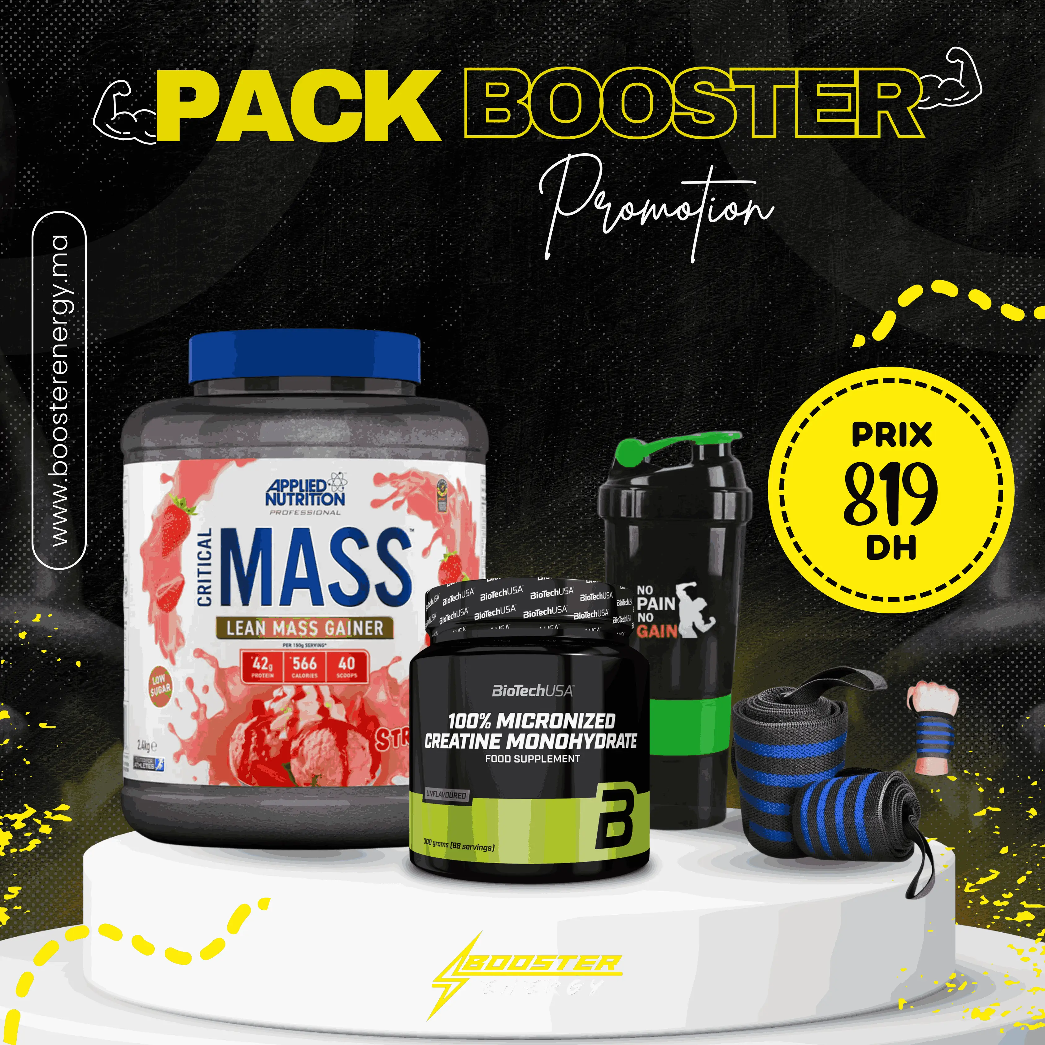 PACK BOOSTER PROMOTION - Critical Mass & Creatine BiotechUSA 300g