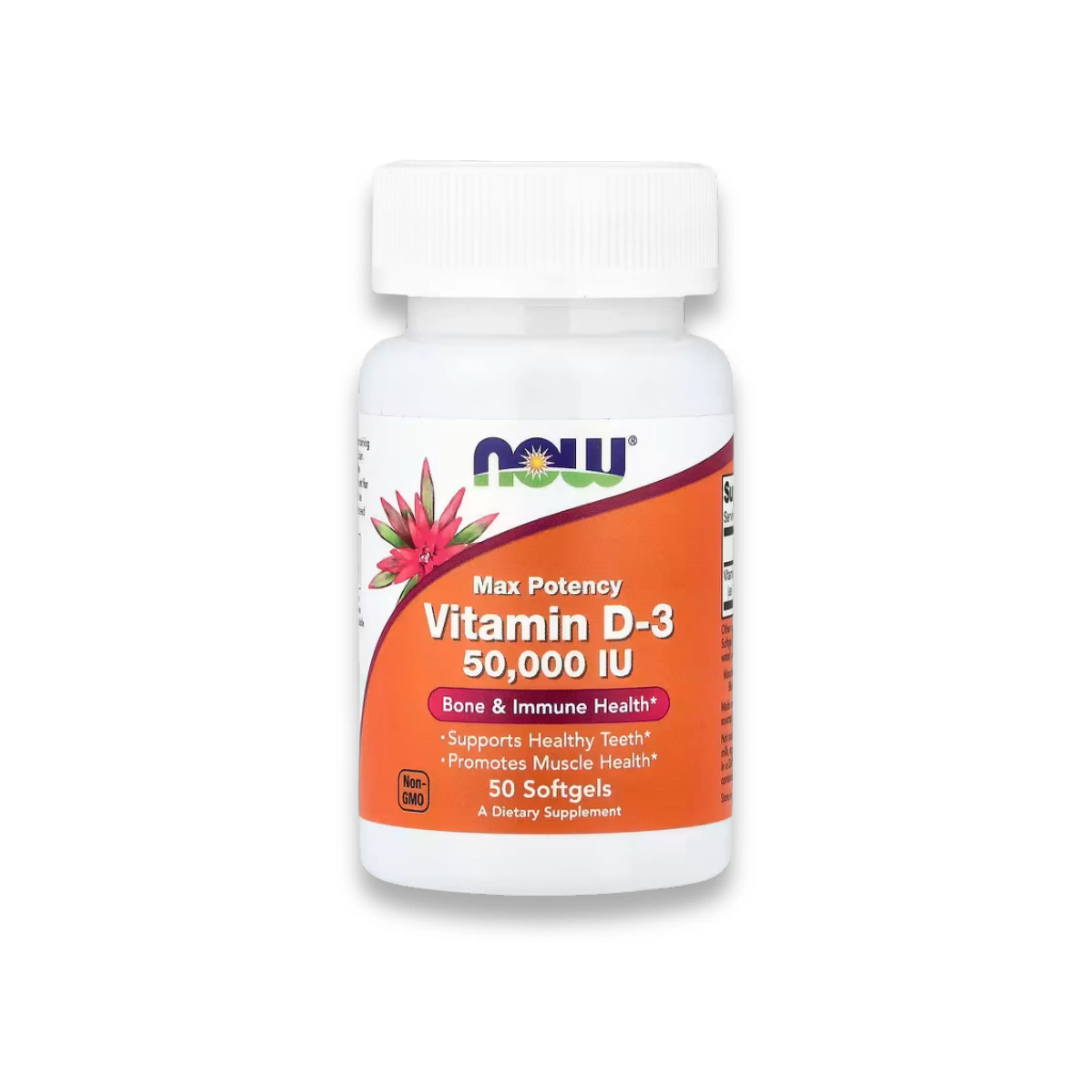 Vitamine D3 Max Potency 50 000 IU – NOW Foods 50 Softgels