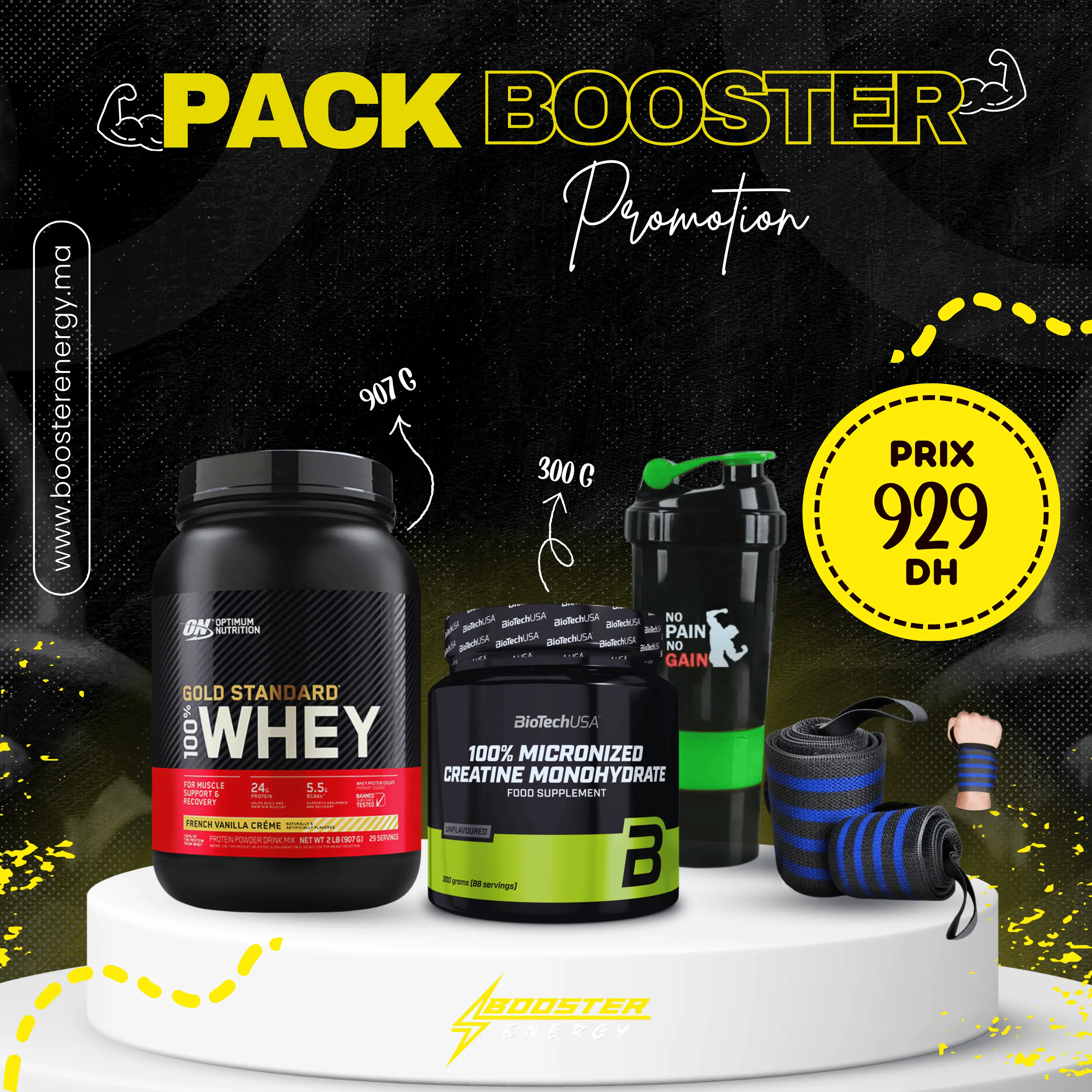 Pack Booster Promotion – Gold Standard Whey 907g & Créatine Monohydrate BioTechUSA