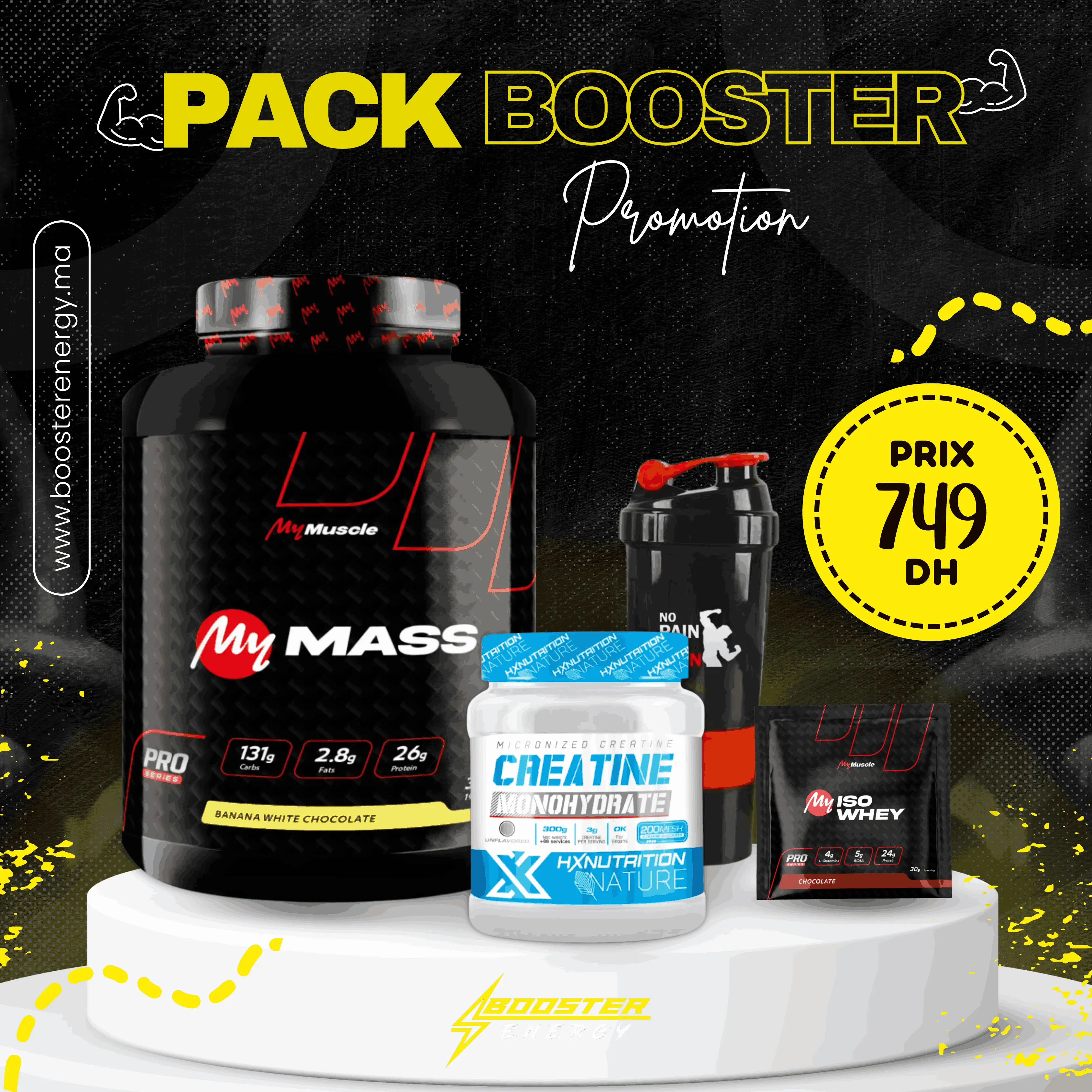 PACK PRISE DE MASSE : Gainer My Mass, Créatine HX