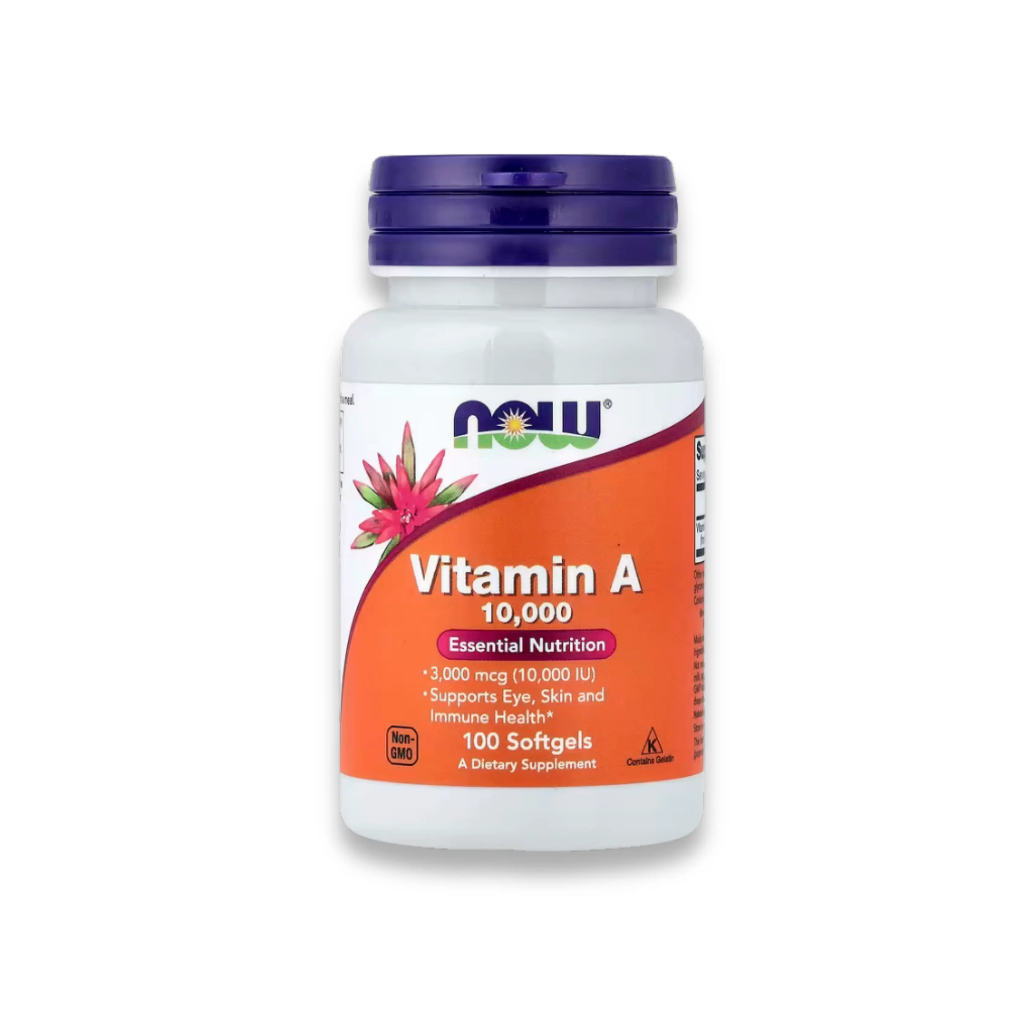 Vitamine A 3 000 mcg (10 000 IU) – NOW Foods 100 Softgels