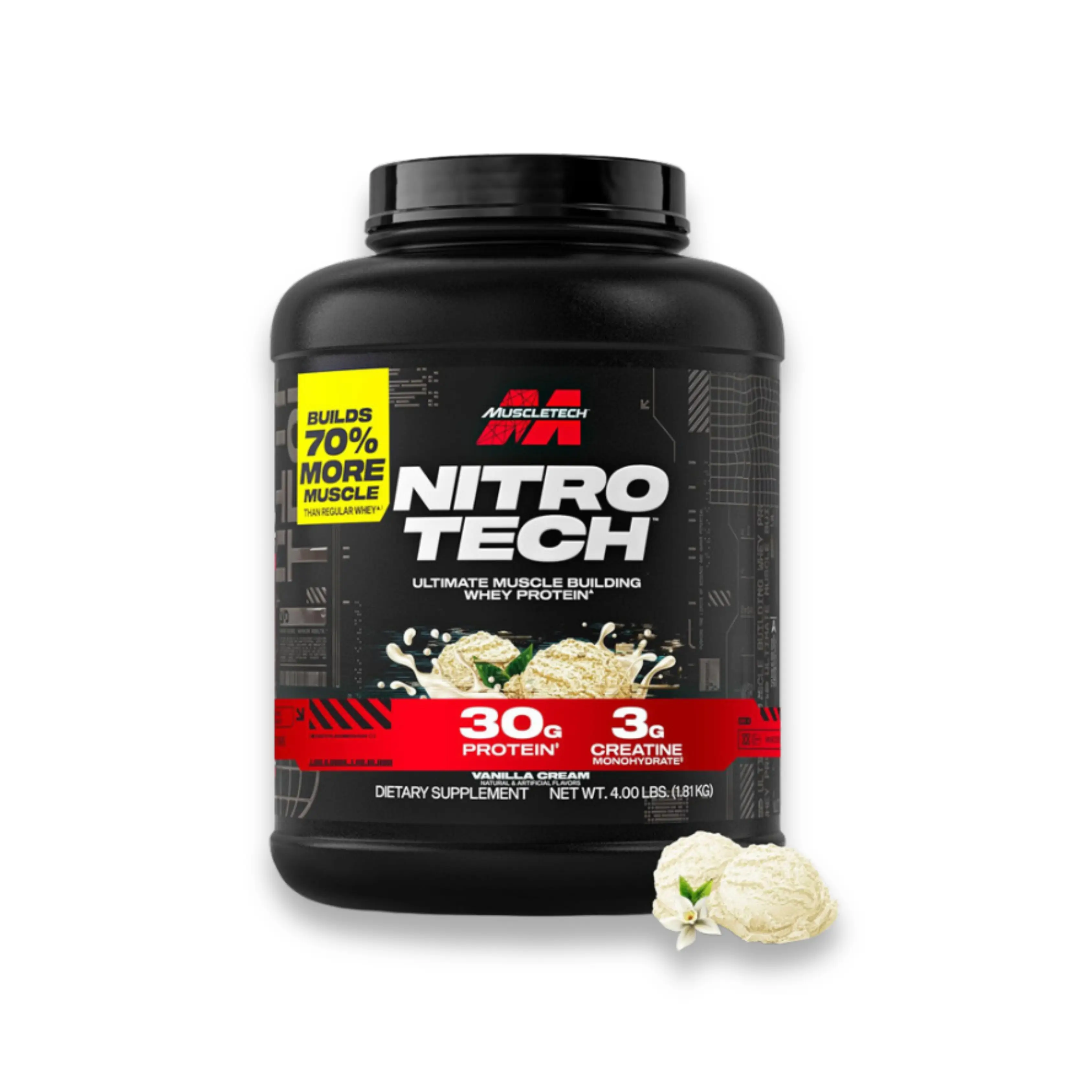 NitroTech Whey Protein – Protéine de Lactosérum MuscleTech – 1,81 kg