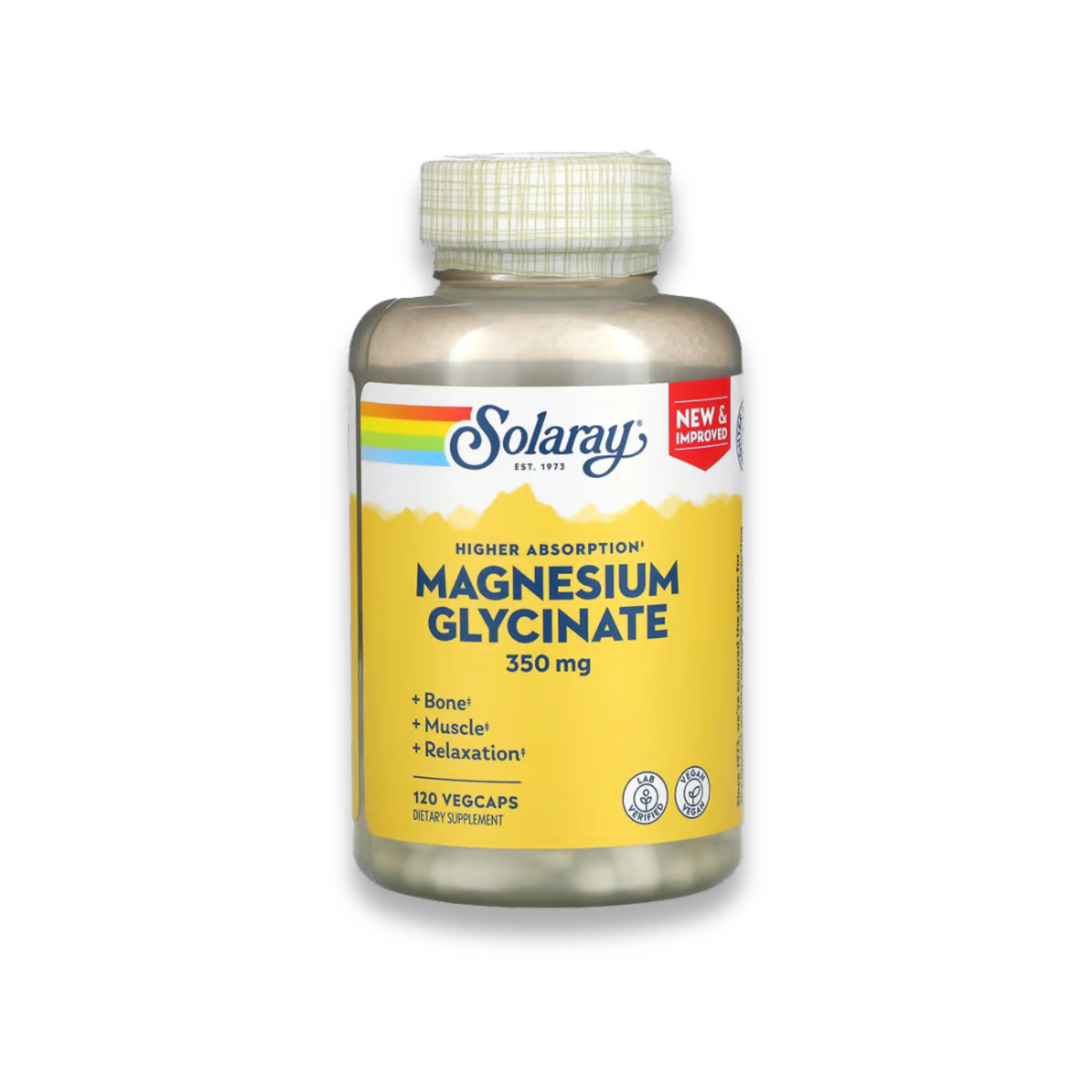 Magnesium Glycinate Haute Absorption – Solaray 120 VegCaps