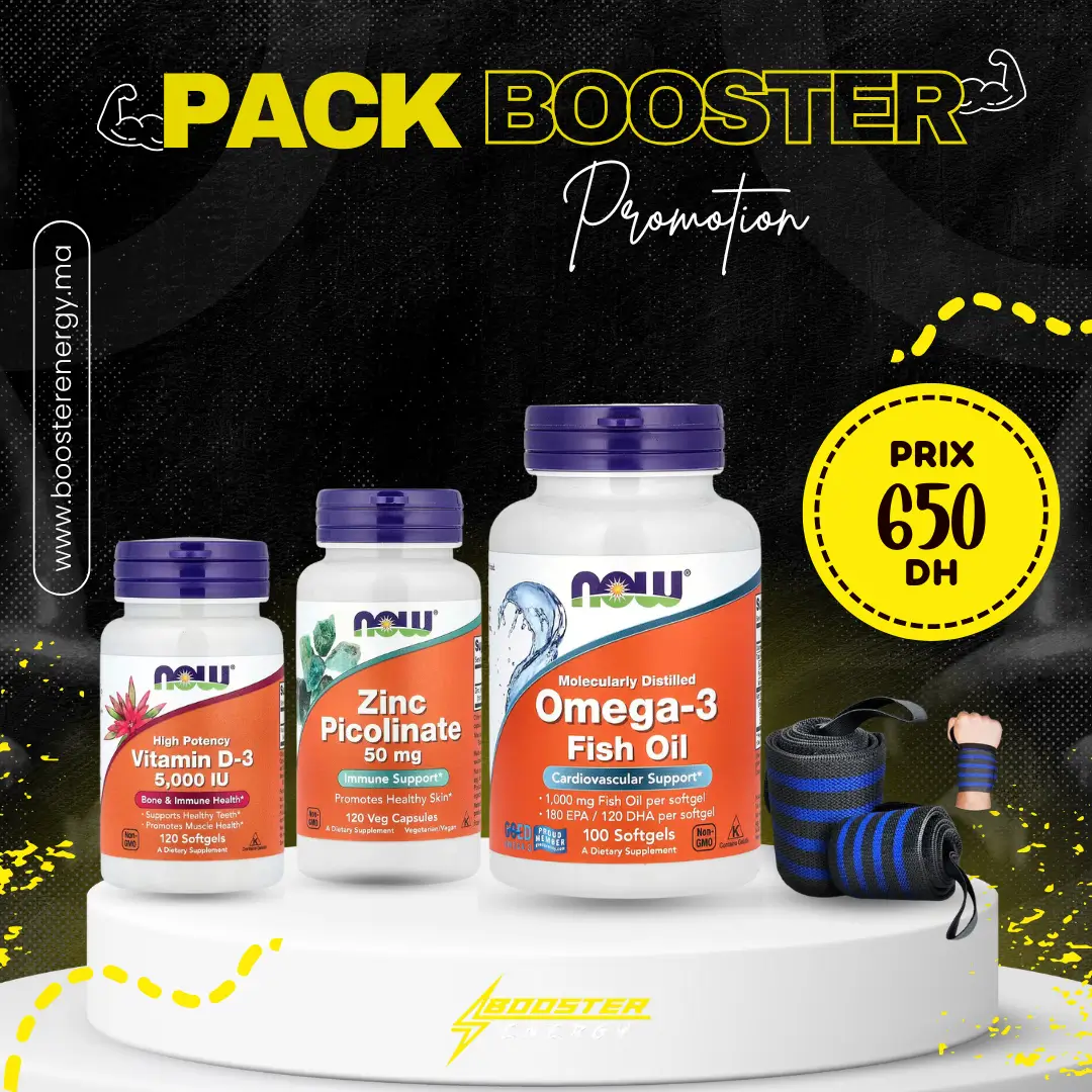 PACK SANTÉ ESSENTIELLE ATHLÈTE : Oméga-3, Zinc Picolinate 50mg & Vitamine D3 5000IU