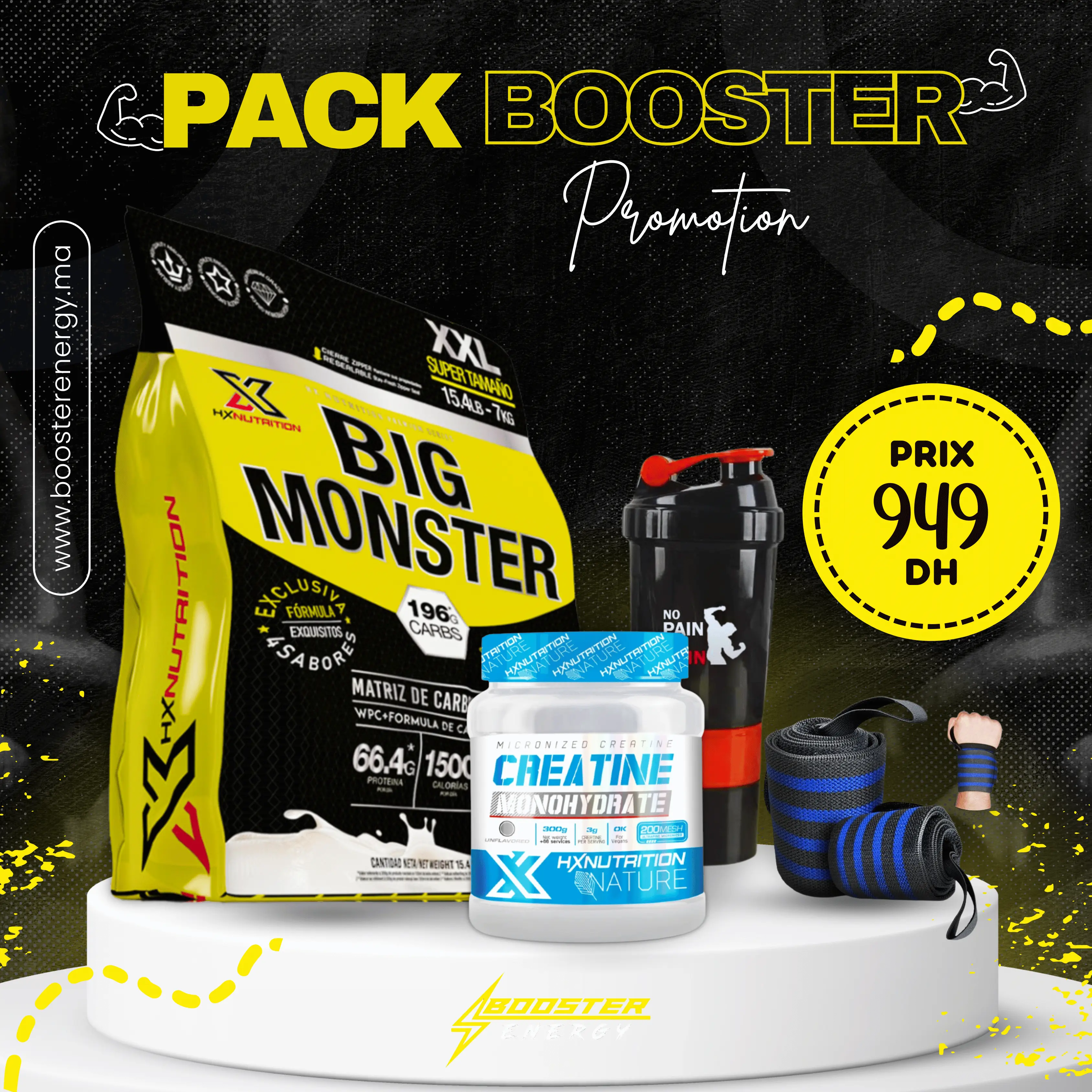 Pack Booster Promotion – Big Monster 7kg & Créatine Monohydrate HX Nutrition