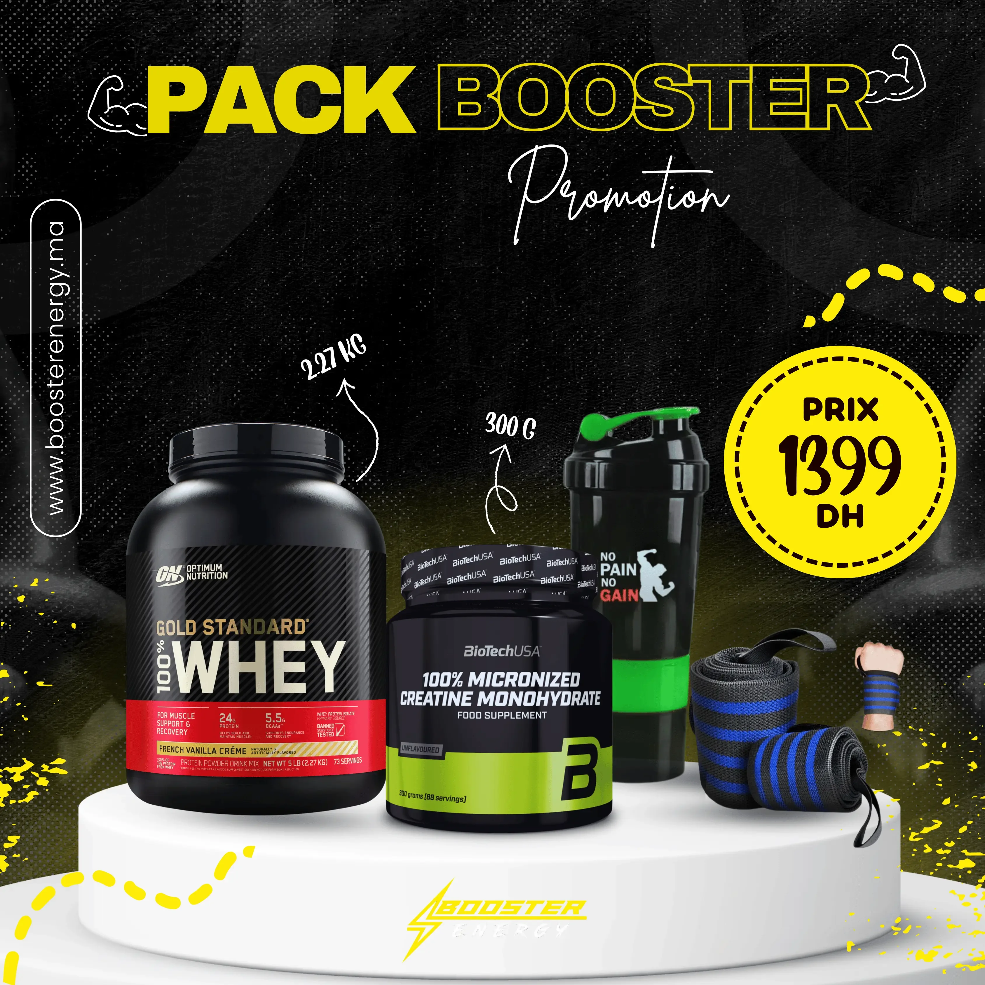 Pack Booster Promotion – Gold Standard Whey 2270g & Créatine BioTechUSA