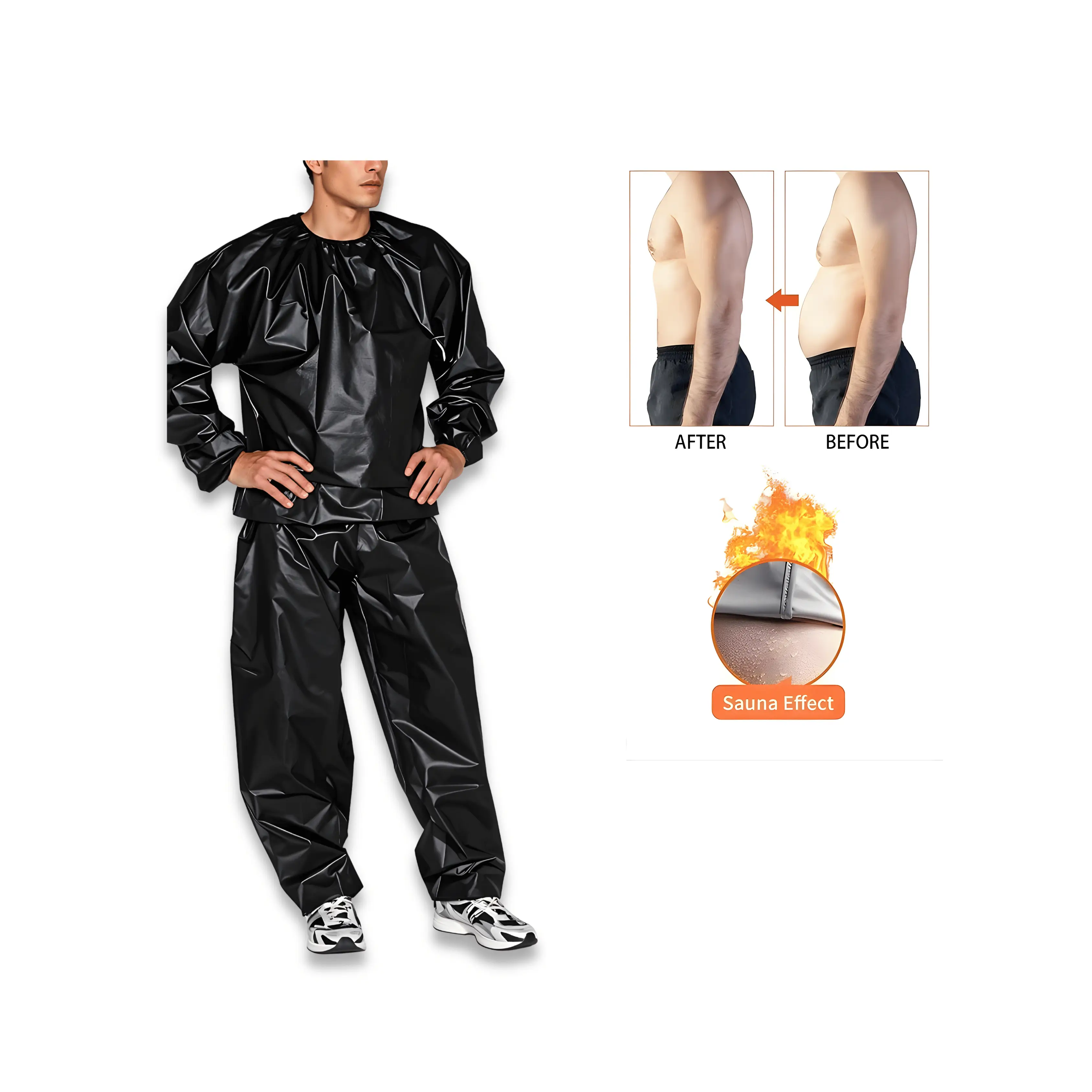 Survêtement de Sudation Pakka Noir | Perte de Eau & Entraînement