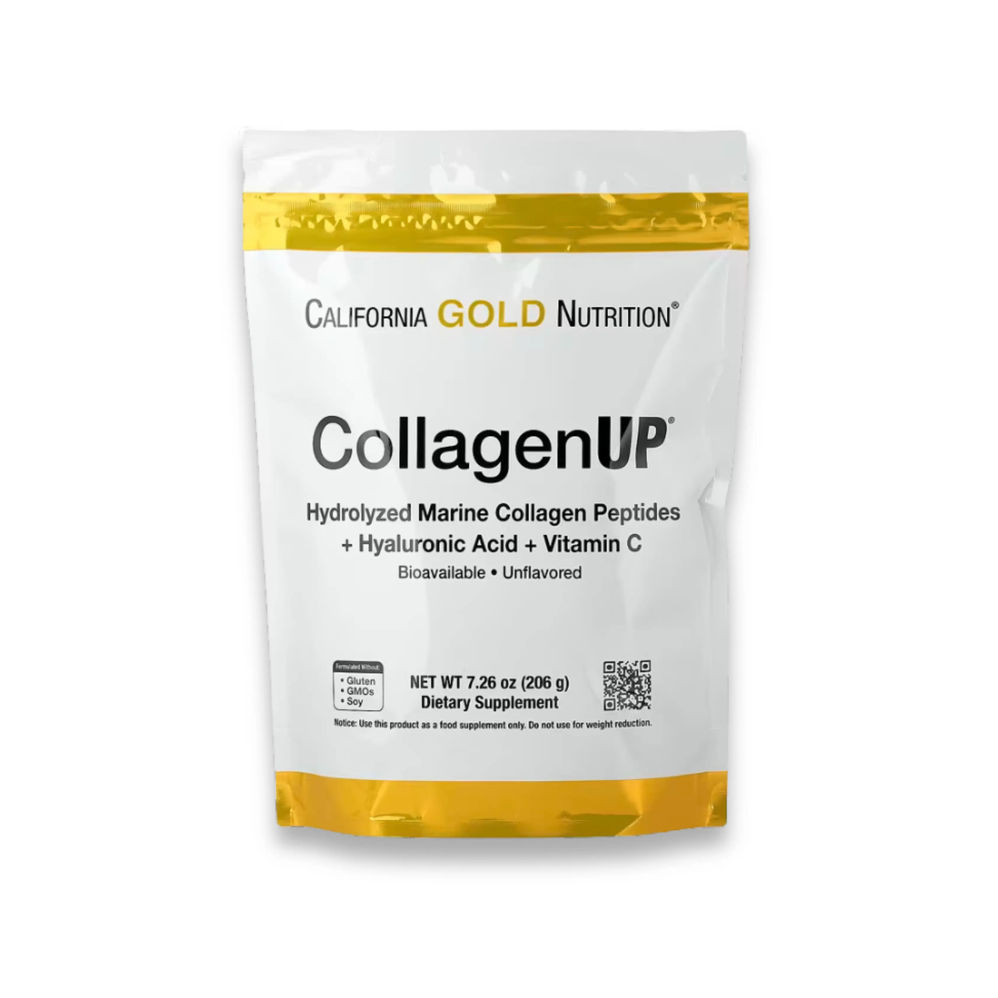 CollagenUP® Marin avec Acide Hyaluronique & Vitamine C – 206 g - California Gold Nutrition